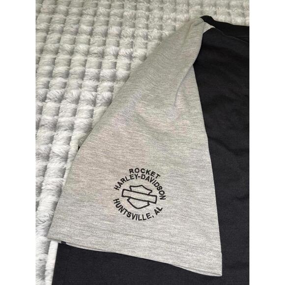 Harley-Davidson Huntsville Alabama TShirt Black Gray Short Sleeves No Size Tag - Picture 3 of 6